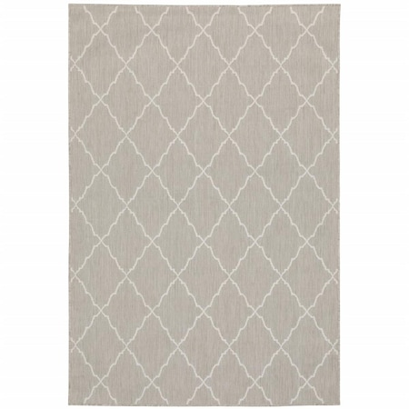 Palacedesigns 7 x 9 ft. Gray & Ivory Trellis Indoor & Outdoor Area Rug - Gray Ivory - 7' x 9' PA3659571